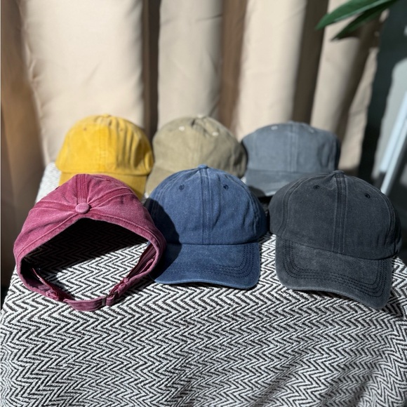 Ponytail Baseball Cap, Mineral Wash Hat - Listing is for 1, Choice of Color - Picture 3 of 13